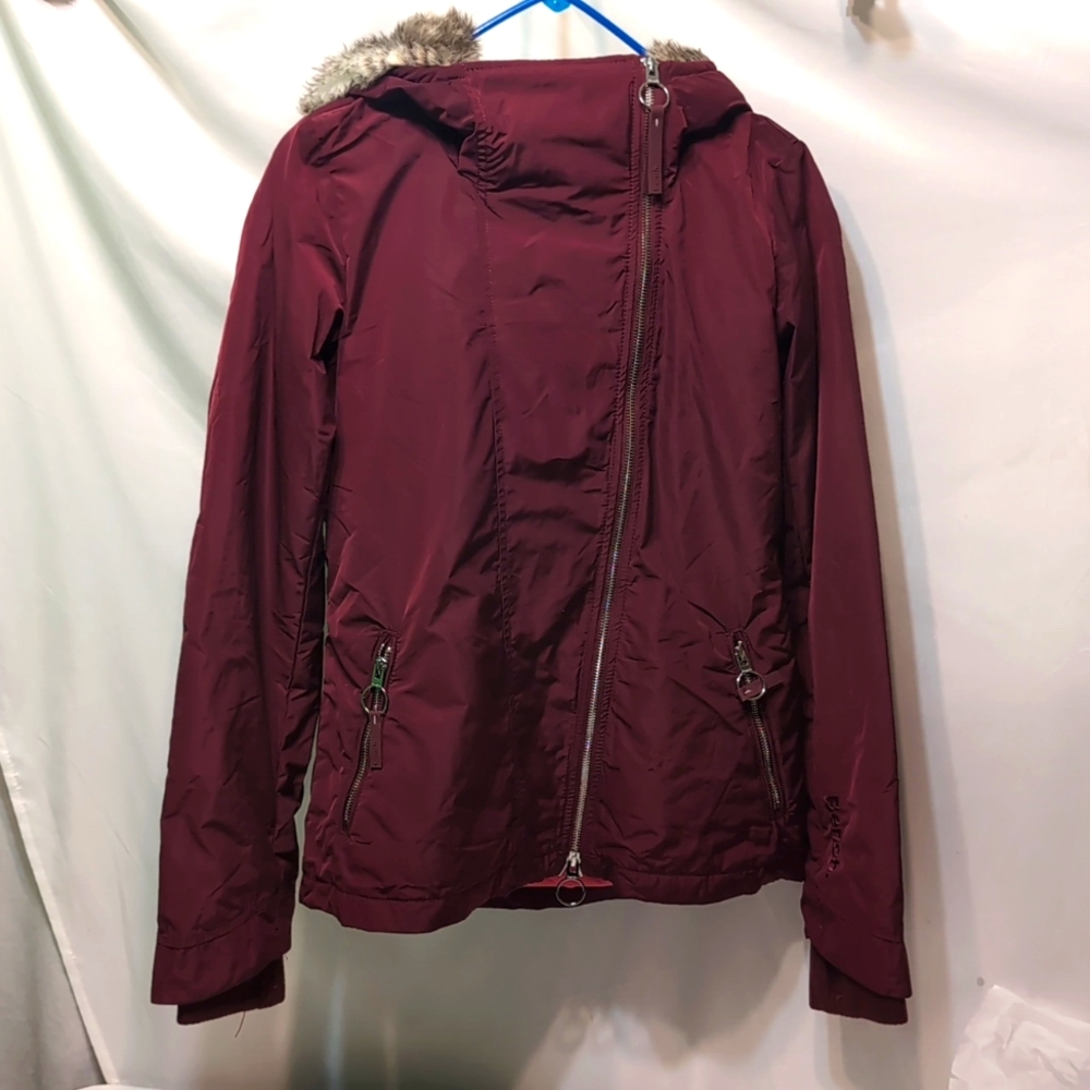 Women's red Bench full zip hooded coat removable vest liner inside sz small NWT